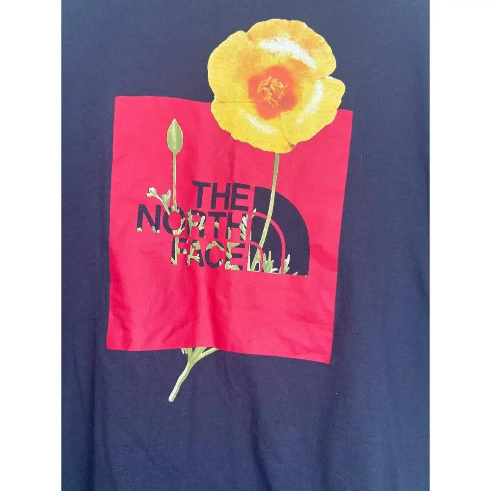 The North Face XXL Floral Box Logo Graphic tee Charcoal Streetwear